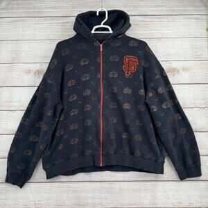 Stitches MLB San Francisco Giants Full Zip Hoodie Adult 2XL Black Embroidered